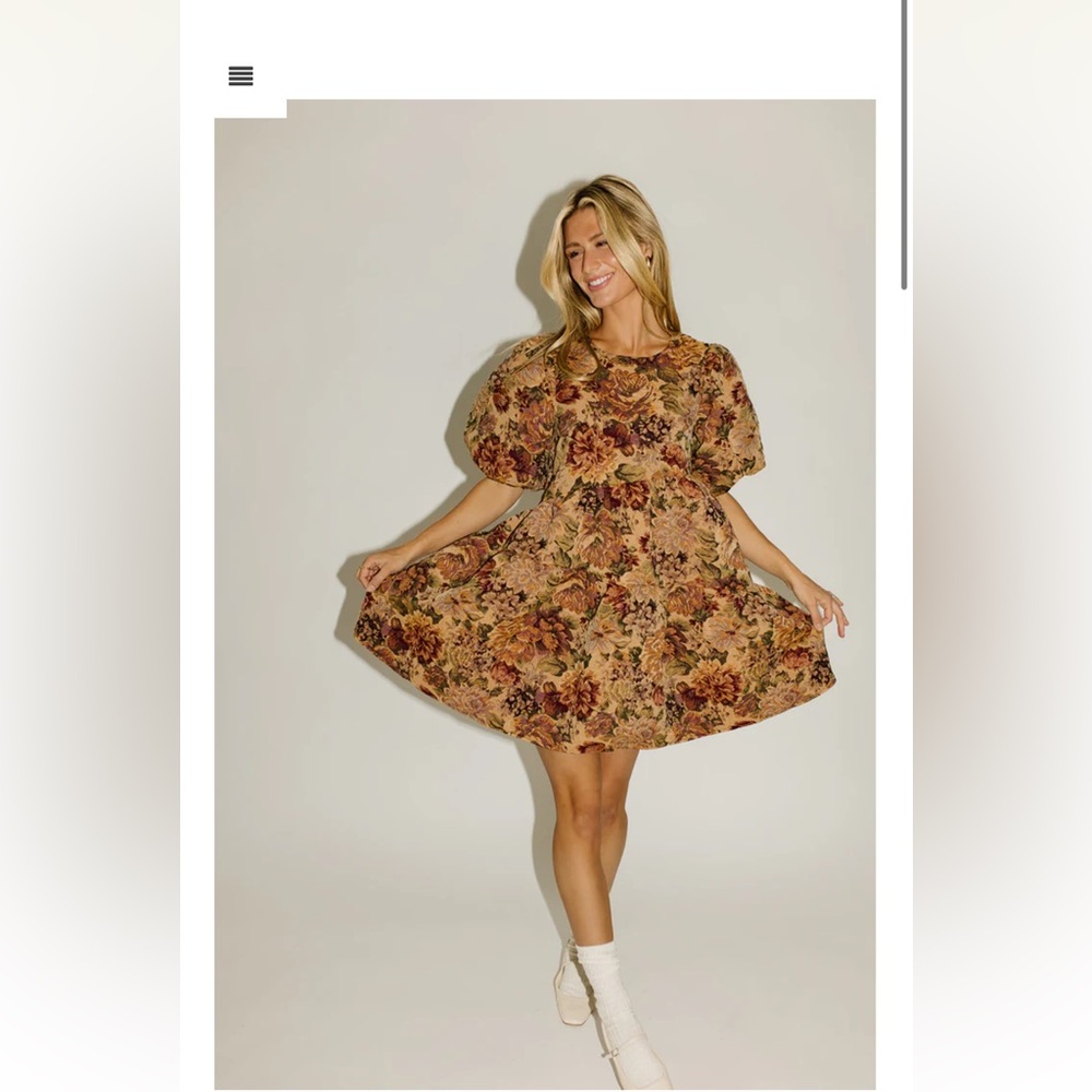 Zoco Darcy Brown Floral Dress